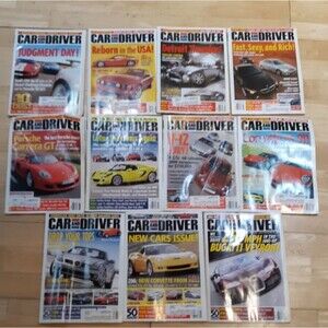 Car and Driver Vintage Automotive Magazines 2004 and 2005 Bugatti Corvette Porsc